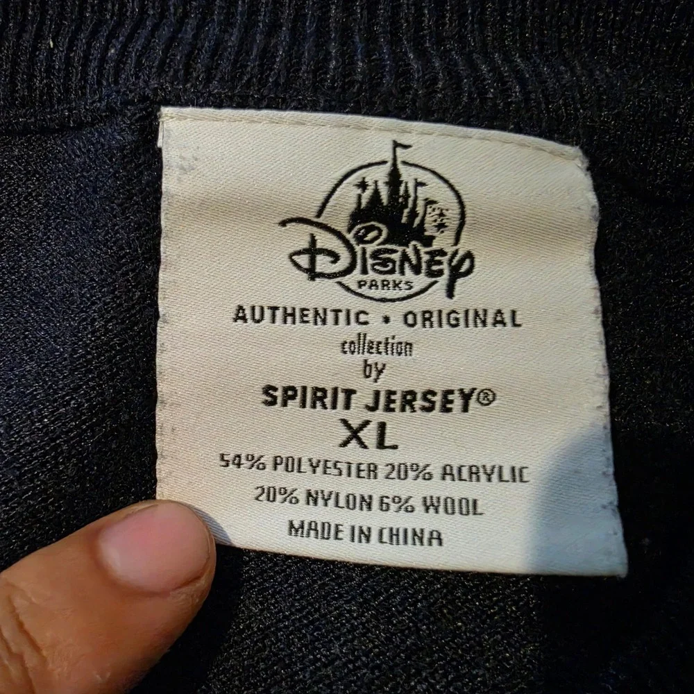 Disney Parks Spirit Jersey Navy Blue Knit Walt Disney World Sweater Unisex XL